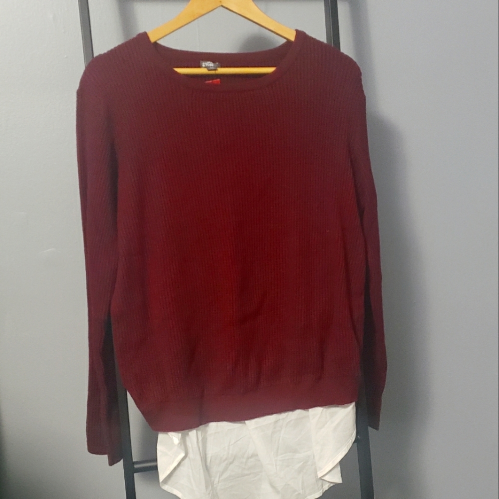 Summer & Rose sweater cross back white shirt women's XXL